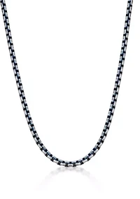 Stainless Steel 5MM Chain Necklace with Blue Ion Plating, 24�� Length