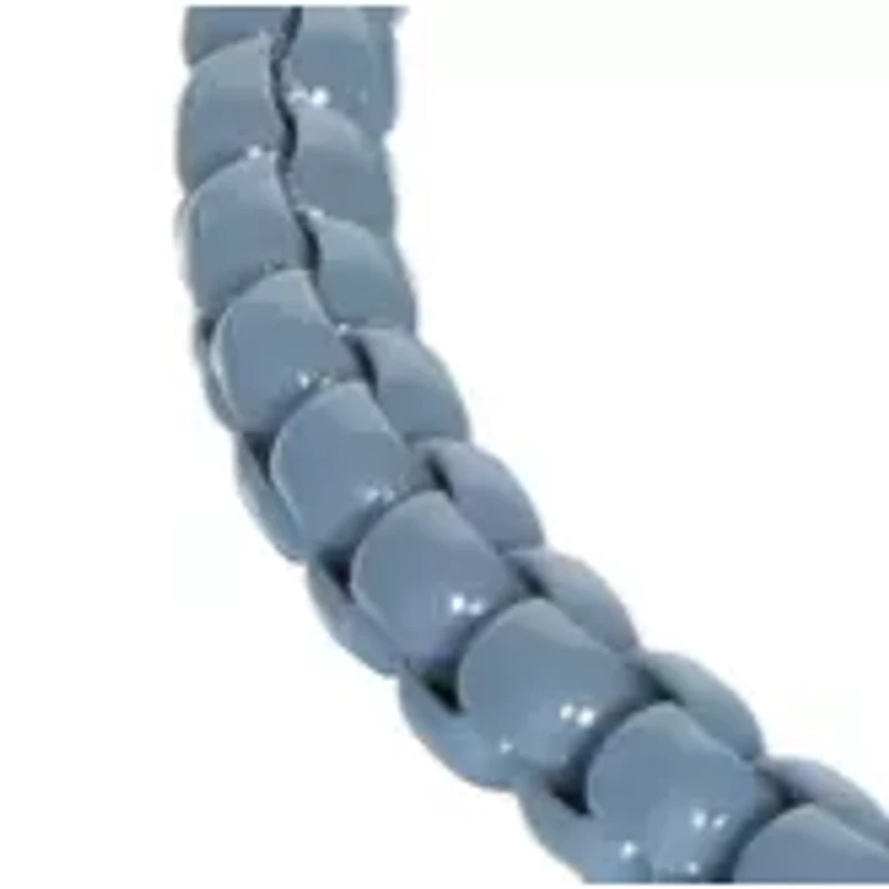 Gray Acrylic Coated Stainless Steel 3 Millimeter Round Box Chain Bracelet