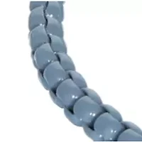 Gray Acrylic Coated Stainless Steel 3 Millimeter Round Box Chain Bracelet