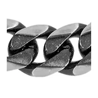 Stainless Steel 8 Millimeter Curb Chain Necklace with Black Ion Plating