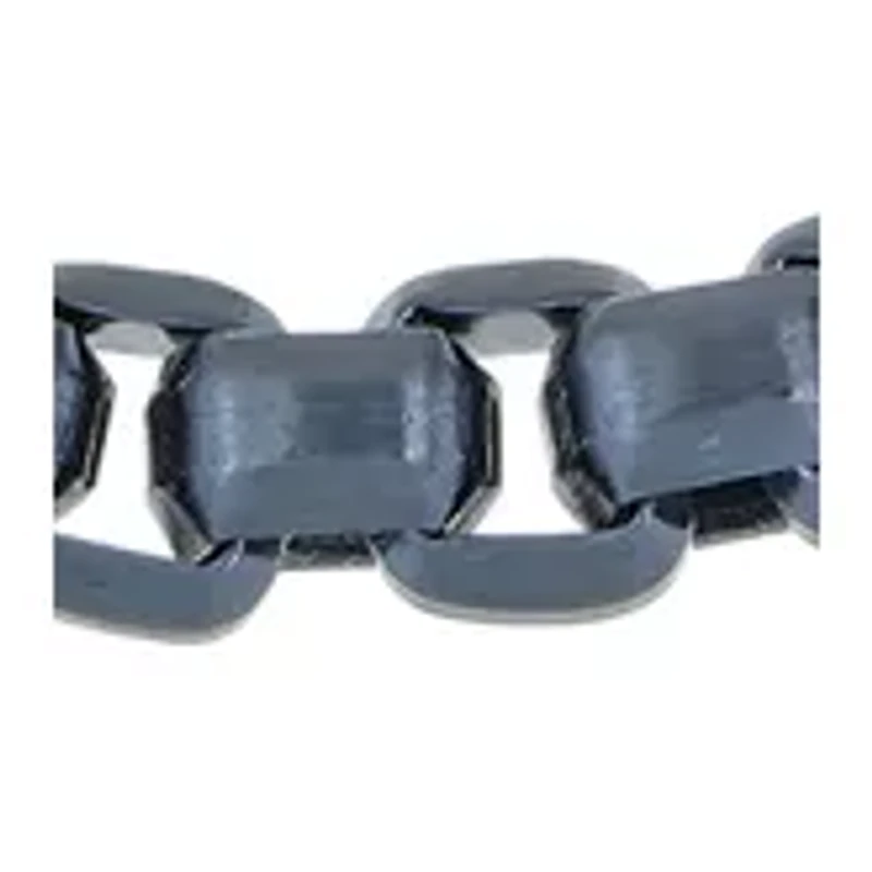 24 Inch Stainless Steel 5 Millimeter Box Chain Necklace with Gray IP