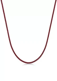 Stainless Steel 3MM Wheat Chain Necklace with Red Acrylic Coating