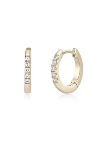 Lab Created Gemminded 1/ ct. t.w. Lab-Grown Diamond Hoop Earrings in 18k Gold Over Silver