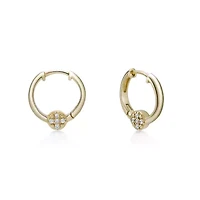 Lab Created Gemminded 1/10 ct. t.w. Lab-Grown Diamond Hoop Earrings in 18k Gold Over Silver