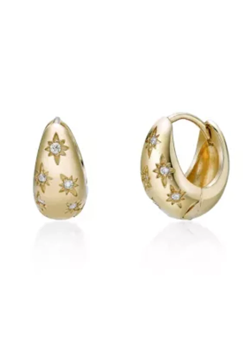 Lab Created Gemminded 1/10 ct. t.w. Lab-Grown Diamond Hoop Earrings in 18k Gold Over Silver