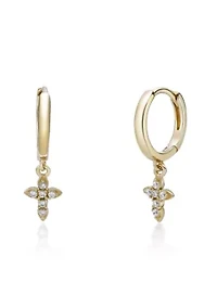 Lab Created Gemminded Lab-Grown Diamond Accent Earrings in 18k Gold Over Silver