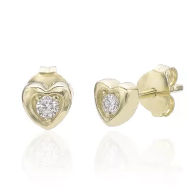 Lab Created Gemminded Lab-Grown Diamond Accent Stud Earrings in 18k Gold Over Silver