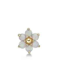 Lila Moon Lab-Created Opal Flower Nose Ring in 14K Gold
