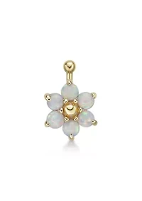 Lila Moon Lab-Created Opal Flower Nose Ring in 14K Gold