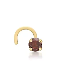 Lila Moon Brown Diamond Accent Curved Nose Stud in 14KWhite Gold