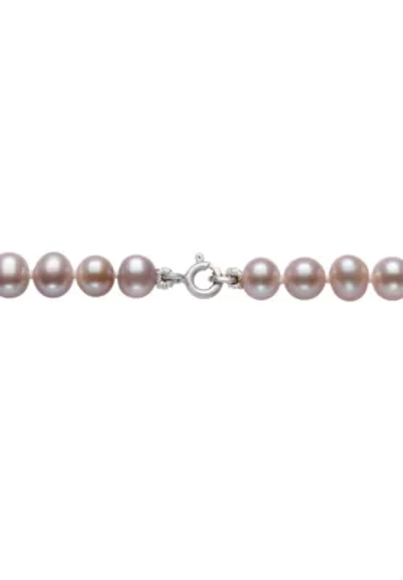 Sterling Silver Freshwater Pearl Necklace and Stud Earring Set 6mm