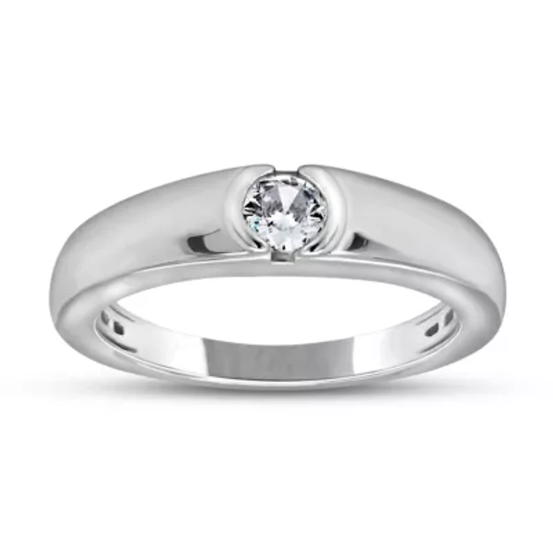 1/4CTW DIA 14K White Gold  Mens Ring