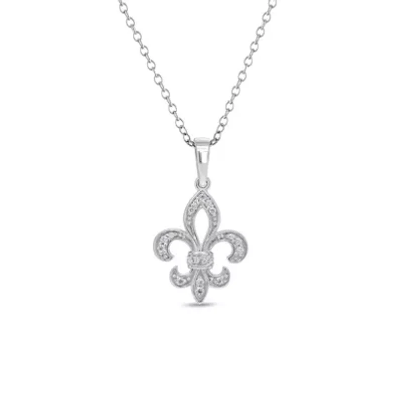 1/10CTW Diamond Sterling Silver White Pendant