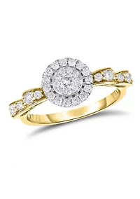 1/ C.T.T.W Diamond 14Kt Gold Engagement Ring