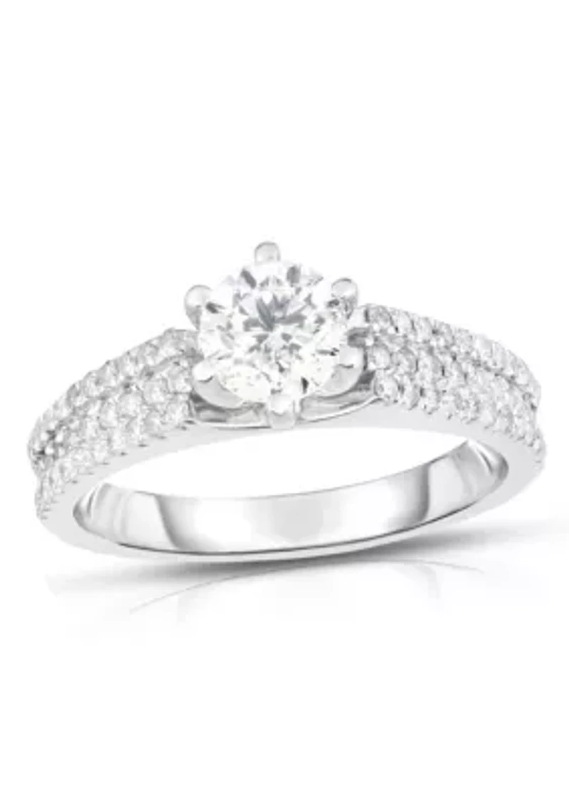 1 1/3 C.T.T.W Diamond 14Kt Gold Bridal Set