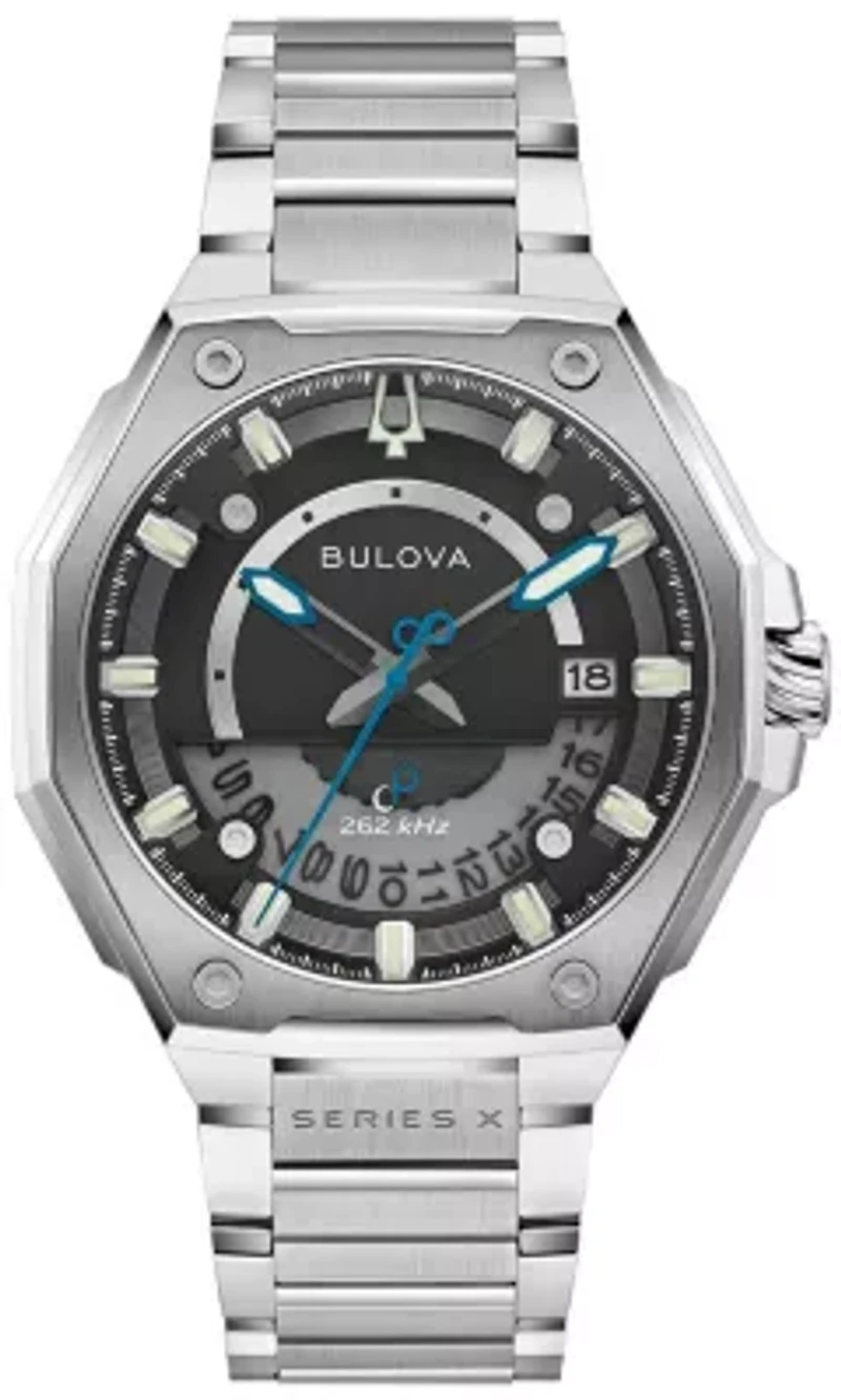 Bulova Mens Luxury Series X Silver-Tone Bracelet Watch 42mm