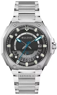 Bulova Mens Luxury Series X Silver-Tone Bracelet Watch 42mm