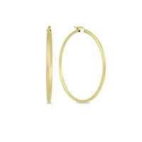 14k Yellow Gold 2MM Thick Tube Hoop Earrings (27MM)