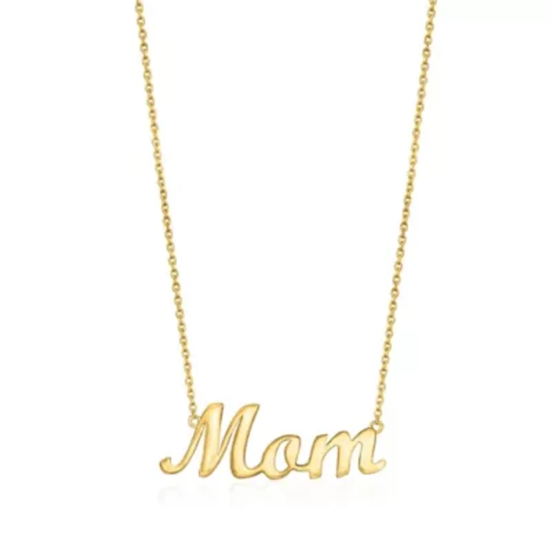 14k Yellow Gold MoM Script Necklace