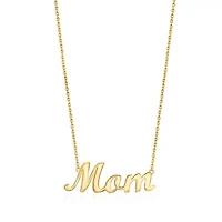 14k Yellow Gold MoM Script Necklace