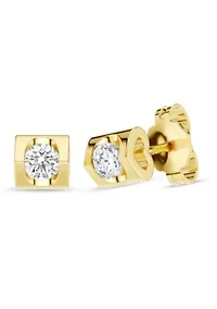 Lab Created 1/5 Ct.t.w. Diamond Heart Barrel Studs in 10KY