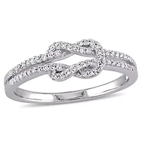 1/6 ct. t.w. Diamond Double Knot Ring 14K White Gold