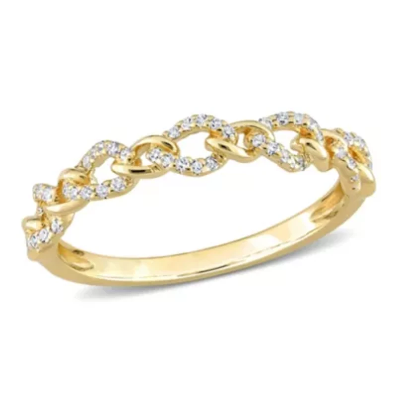 1/6 ct. t.w. Diamond Link Ring 10K Yellow Gold