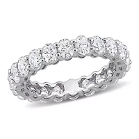 Lab Created Oval Cut Moissanite Eternity Ring 14k White Gold