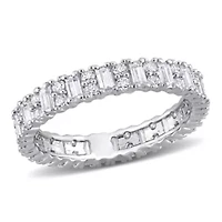 Lab Created Moissanite Eternity Ring Sterling Silver