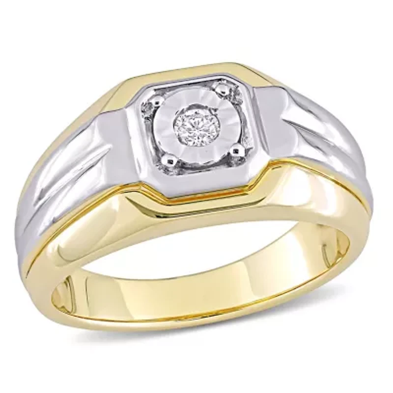 1/ ct. t.w. Diamond Men's Ring Two-Tone Sterling Silver