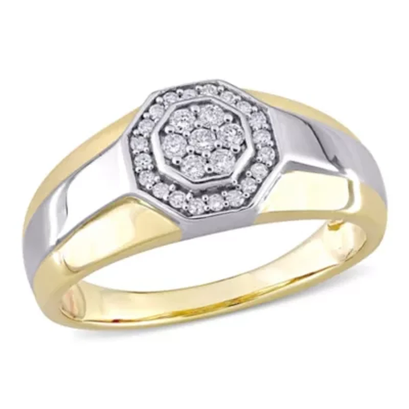 1/4 ct. t.w. Diamond Men's Ring 10K Two-Tone Gold