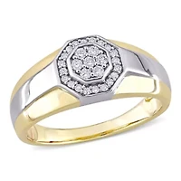 1/4 ct. t.w. Diamond Men's Ring 10K Two-Tone Gold