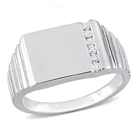 1/10 ct. t.w. Diamond Men's Ring Sterling Silver