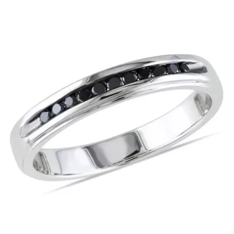1/4 ct. t.w. Black Diamond Men's Ring Sterling Silver