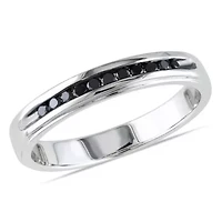 1/4 ct. t.w. Black Diamond Men's Ring Sterling Silver