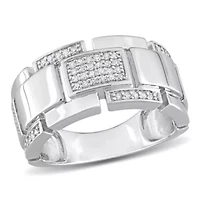 1/4 ct. t.w. Diamond Men's Ring Sterling Silver