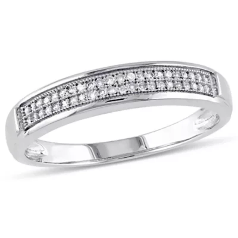 1/8 ct. t.w. Diamond Men's Ring 10K White Gold
