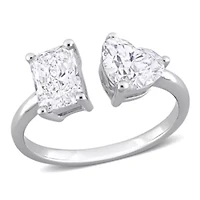 Lab Created 2 ct. t.w. Grown Diamond 2-Stone Engagement Ring 14K White Gold
