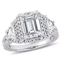 3.16 ct. t.w. Diamond Halo Engagement Ring 14K White Gold