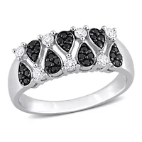 3/8 ct. t.w. Black and White Diamond Ring 14K Gold