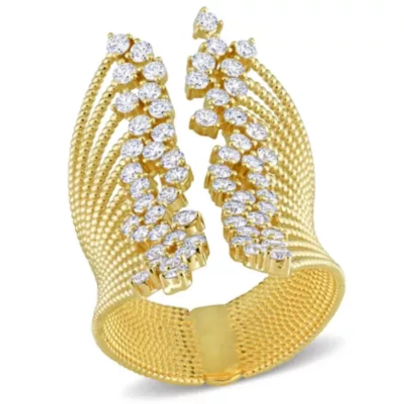 1.8 ct. t.w. Diamond Multi-Row Open Cocktail Ring 14K Yellow Gold