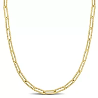 6.3mm Textured Paperclip Chain Necklace in 10k Yellow Gold, 34 in