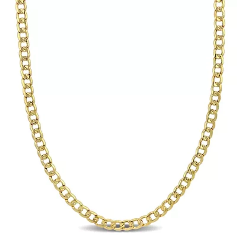 4mm Curb Link Chain Necklace in 14k Yellow Gold, 18 in