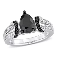 2.24 ct. t.w. Black and White Diamond Ring 14K Gold