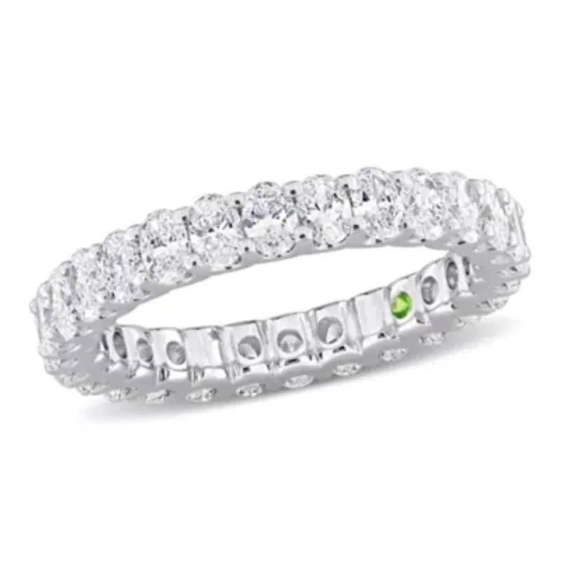 2.24 ct. t.w. Lab Grown Diamond and Tsavorite Eternity Ring 14K White Gold