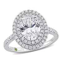 2.52 ct. t.w. Lab Grown Diamond and Tsavorite Fashion Ring 14K White Gold