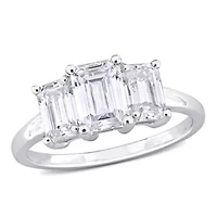Lab Created Moissanite Engagement Ring Sterling Silver