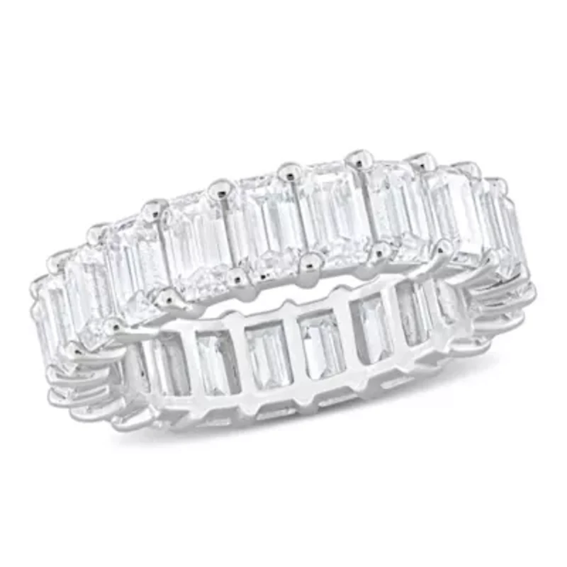 Lab Created Moissanite Eternity Ring Sterling Silver