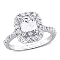 Lab Created Moissanite Engagement Ring Sterling Silver