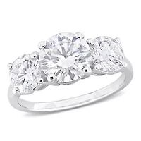 Lab Created Moissanite Engagement Ring Sterling Silver